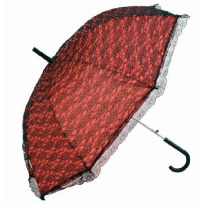 Red & Black Lace Umbrella