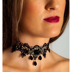 Black Rose Gothic Lace Choker