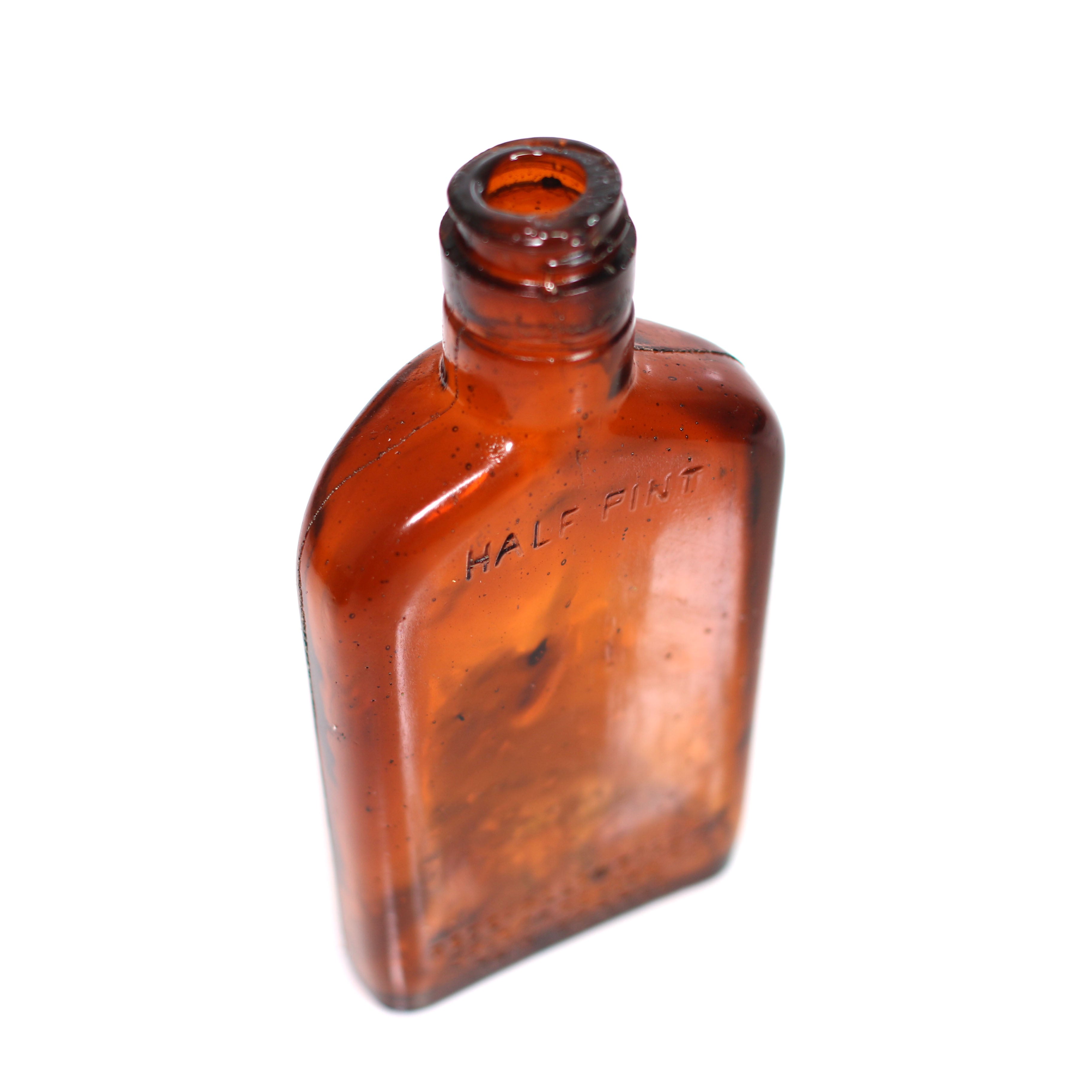 SMASHProps Breakaway Half Pint Flask Bottle Prop - AMBER BROWN translucent - Amber Brown Translucent
