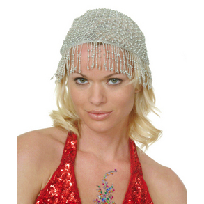 Beaded Cap With Long Fringes
