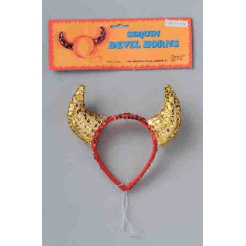 Red & Gold Sequin Devil Horns