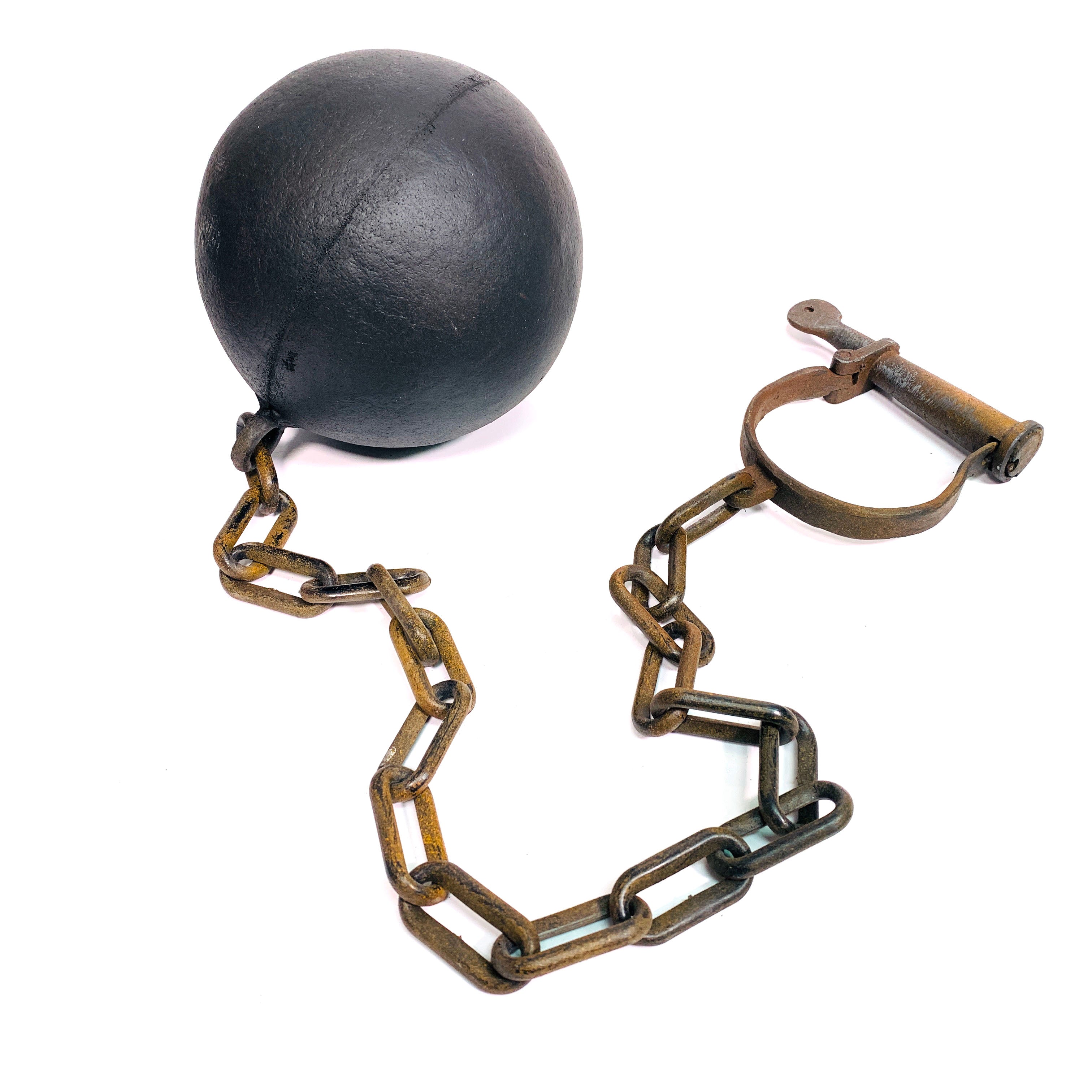 Foam Rubber Ball with Plastic Chain & Prop Leg Iron - Action Prop