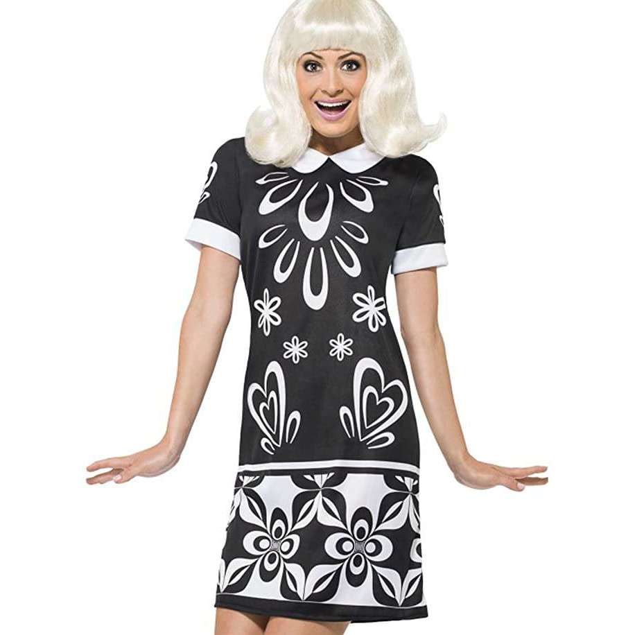 Monochrome Missy 1960s Adult Costume