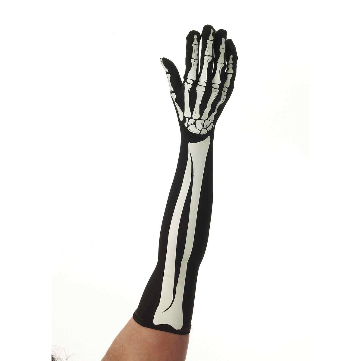 Black Skeleton Print Adult Gloves