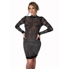 Black/Silver Rhinestone Dress with Sleeves AbracadabraNYC Black/Silver Rhinestone Dress with Sleeves AbracadabraNYC
