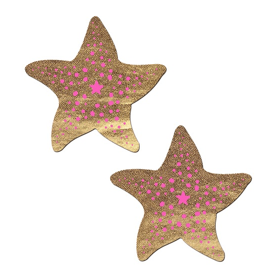 Gold and Pink Sea Star Nipple Pasties