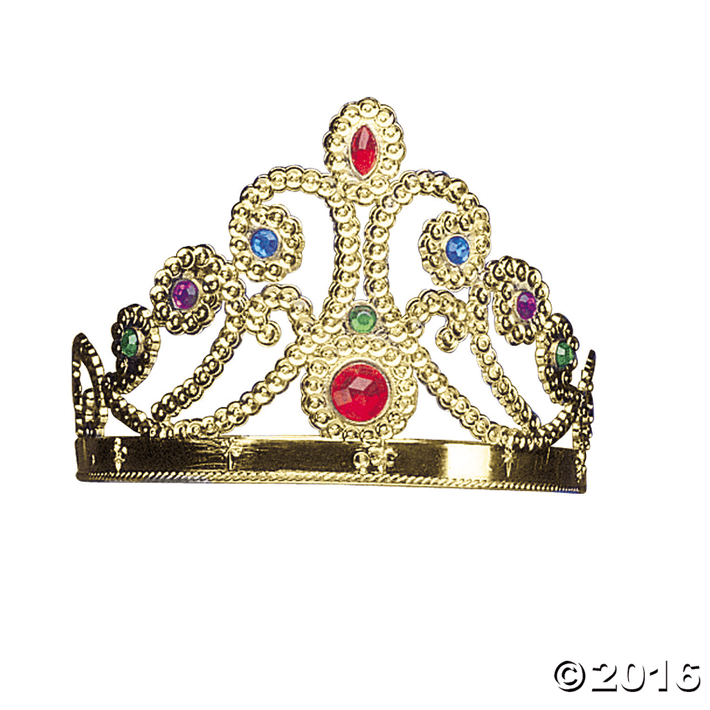 Gold Tiara with Colored Stones