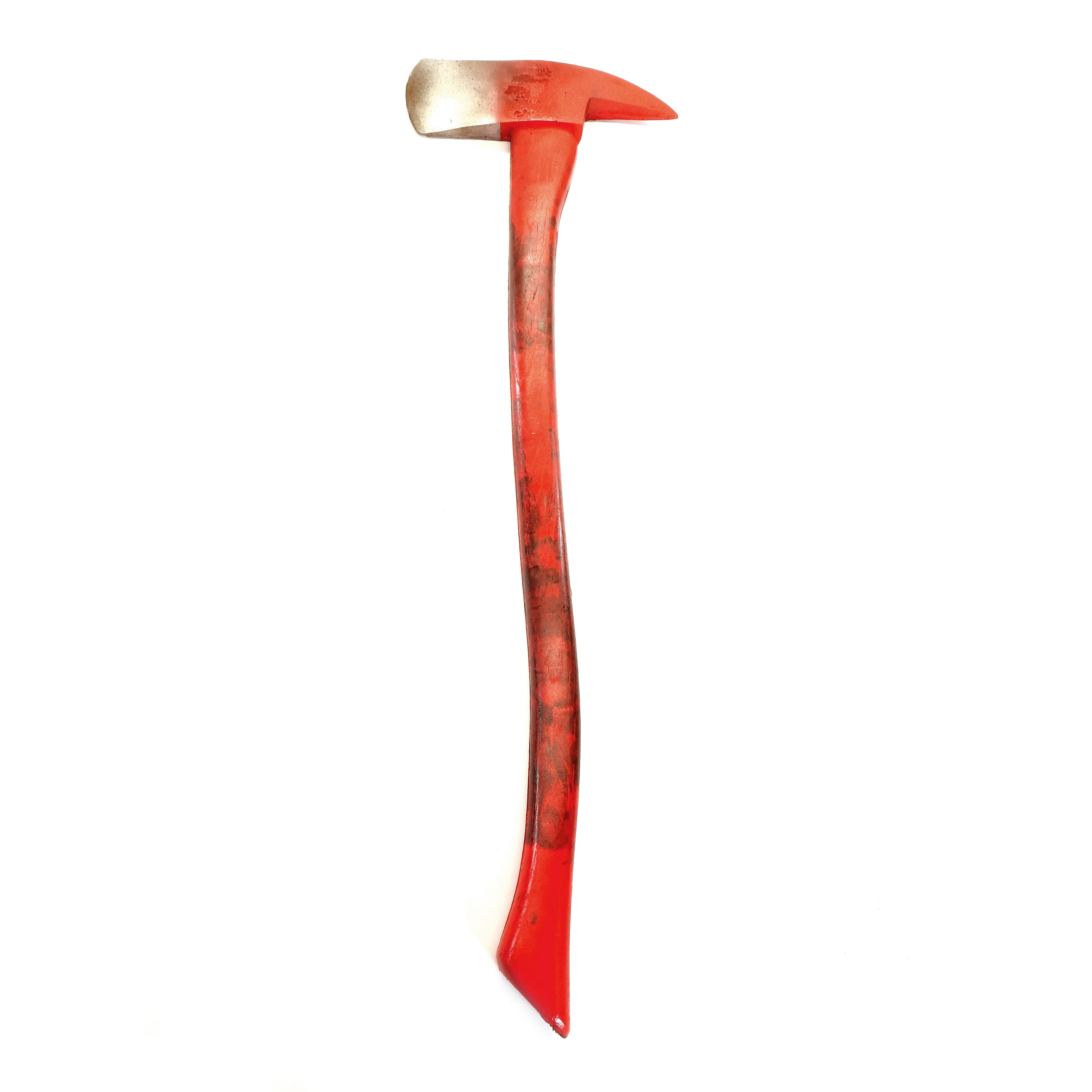 36 Inch Firefighter / Fireman's Axe Urethane Foam Rubber Stunt Prop - RUSTY - Rusty Red and Silver Head with Red Handle