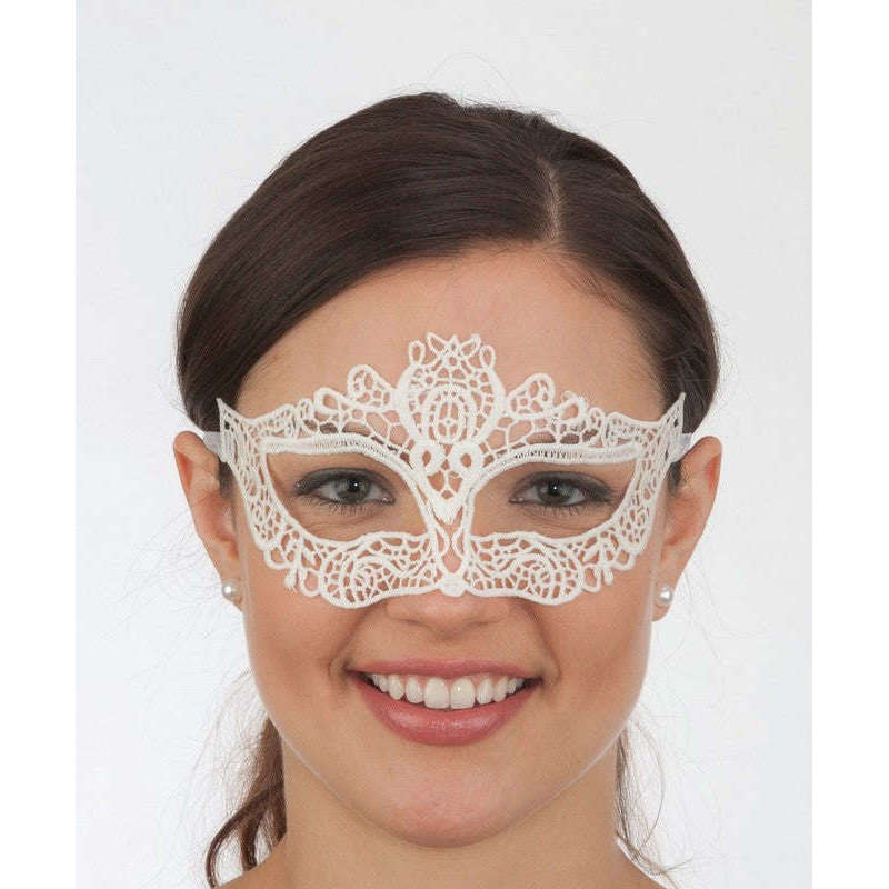 Ivory Lace Venetian Mask