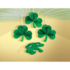 3D Saints Patrick's Day Green Paper Shamrocks