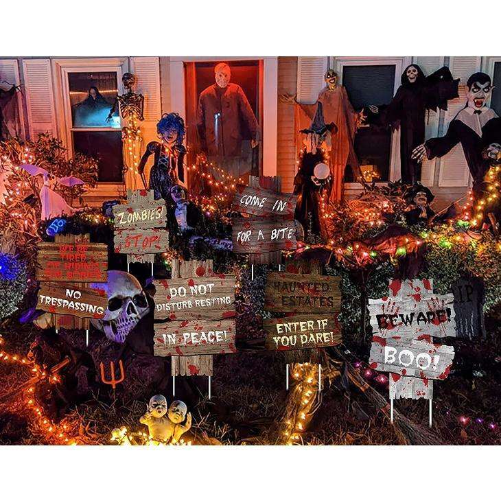 Yard Signs Halloween Decorations - 6 Pieces