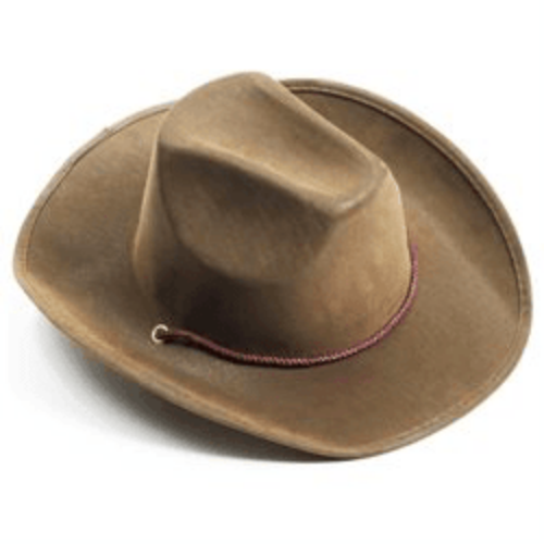 Brown Suede One Size Fits Most Adult Cowboy Hat