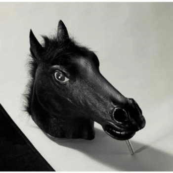 Black Horse Head Adult Full Latex Mask
