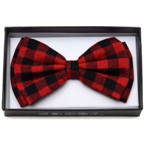 Red and Black Plaid Bow Tie