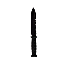 Serrated Spine Poly Training Knife with 8.5 Inch Drop Point Blade and Leather Wrapped Textured Handle Prop