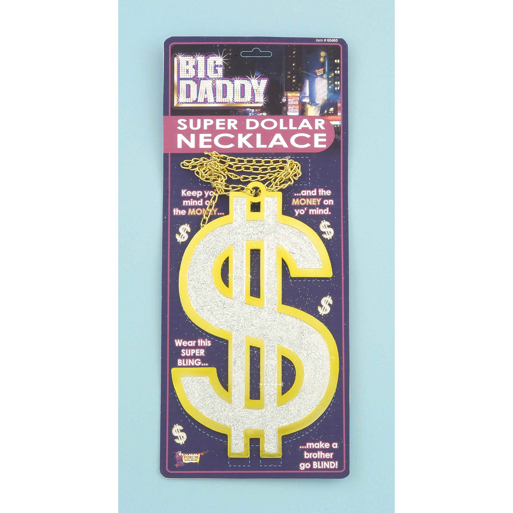 Big Daddy Super Dollar Necklace Adult Costume Accessory