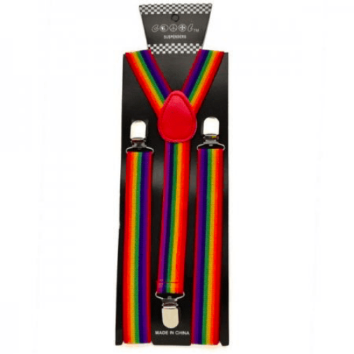 Rainbow Striped Suspenders