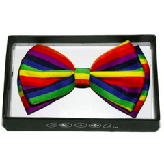 Striped Rainbow Bow Tie