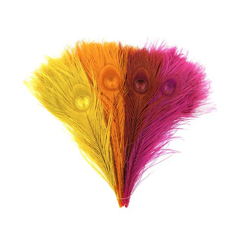 Bleached and Dyed peacock Feather {Fiesta Color assortment}^