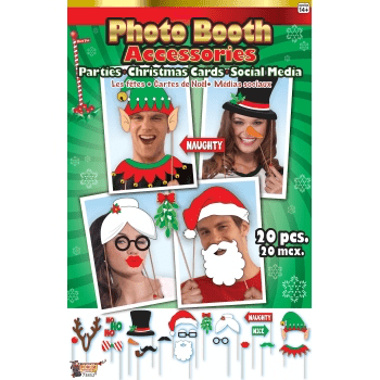 20 Piece Christmas Photobooth Accessory Set