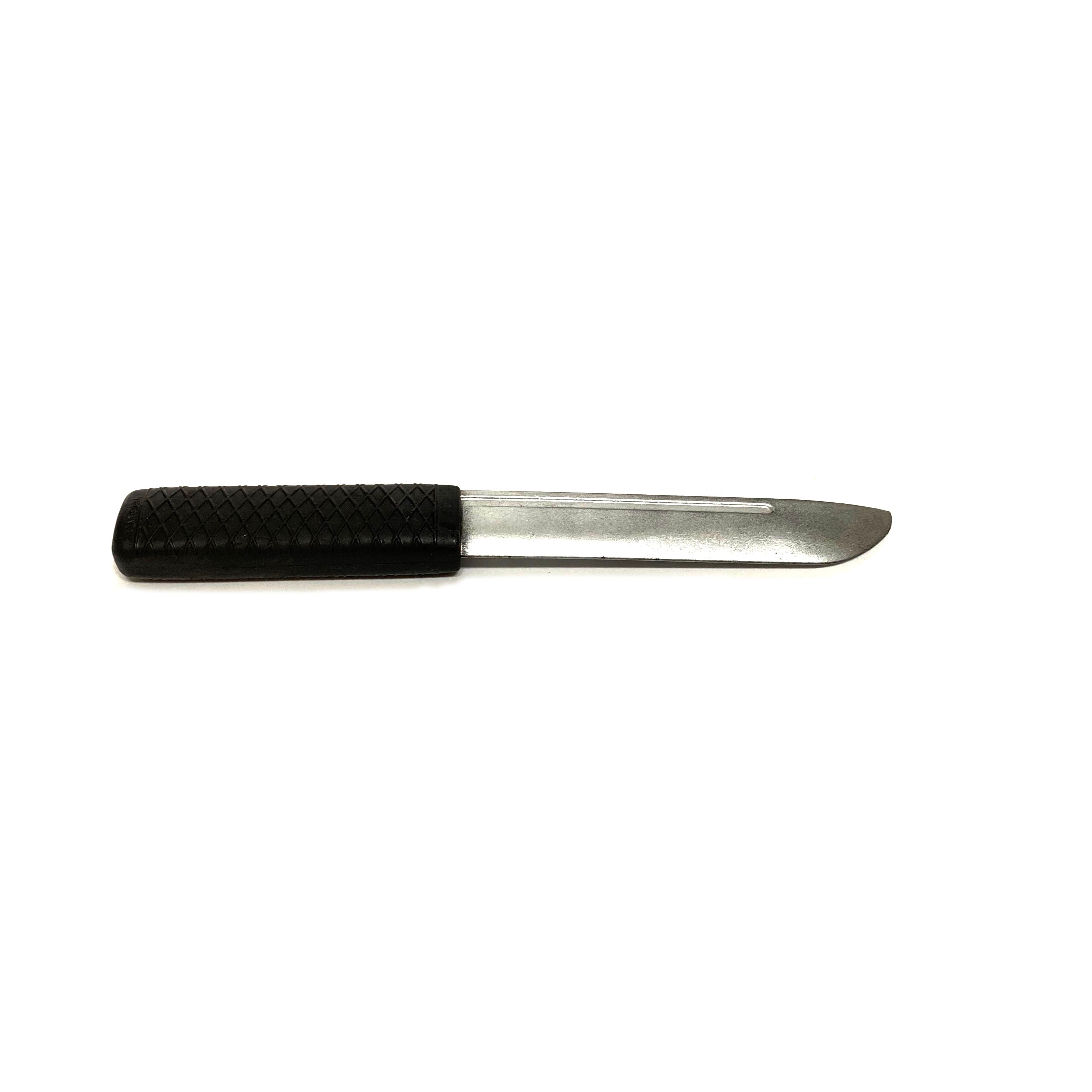 Silver and Black 9.5 Inch Training Knife - Solid Rubber Contact Prop with Safe Blade