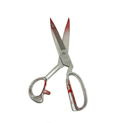 Large Plastic Scissors or Shears with Functional Moving Parts - Bloody - Bloodied Chrome