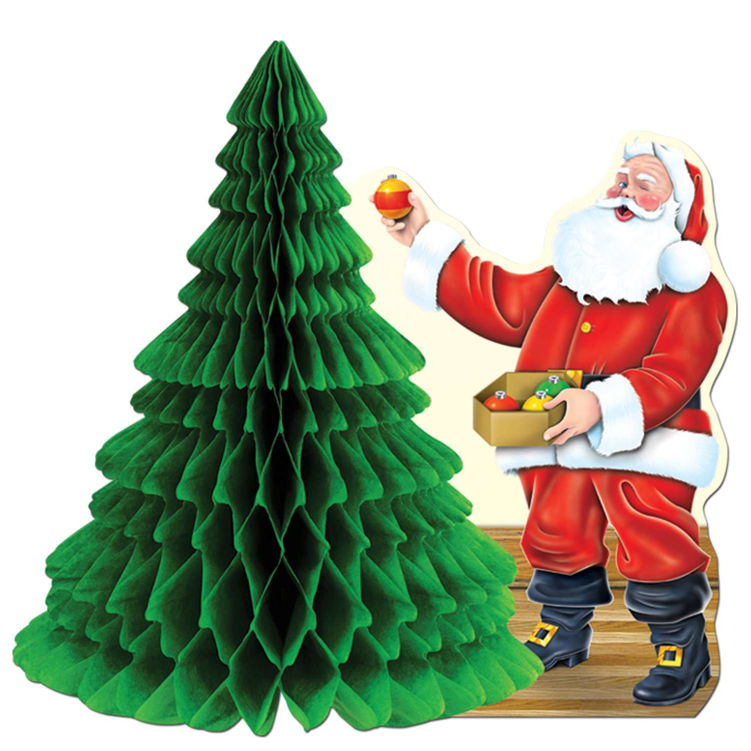Santa & Tree Christmas Holiday 3-D Centerpiece