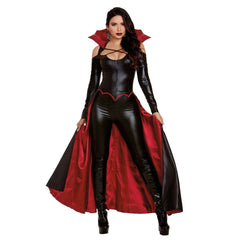 Princess Of Darkness Sexy Vampire CollarJumpsuit With Cape Adult Costume