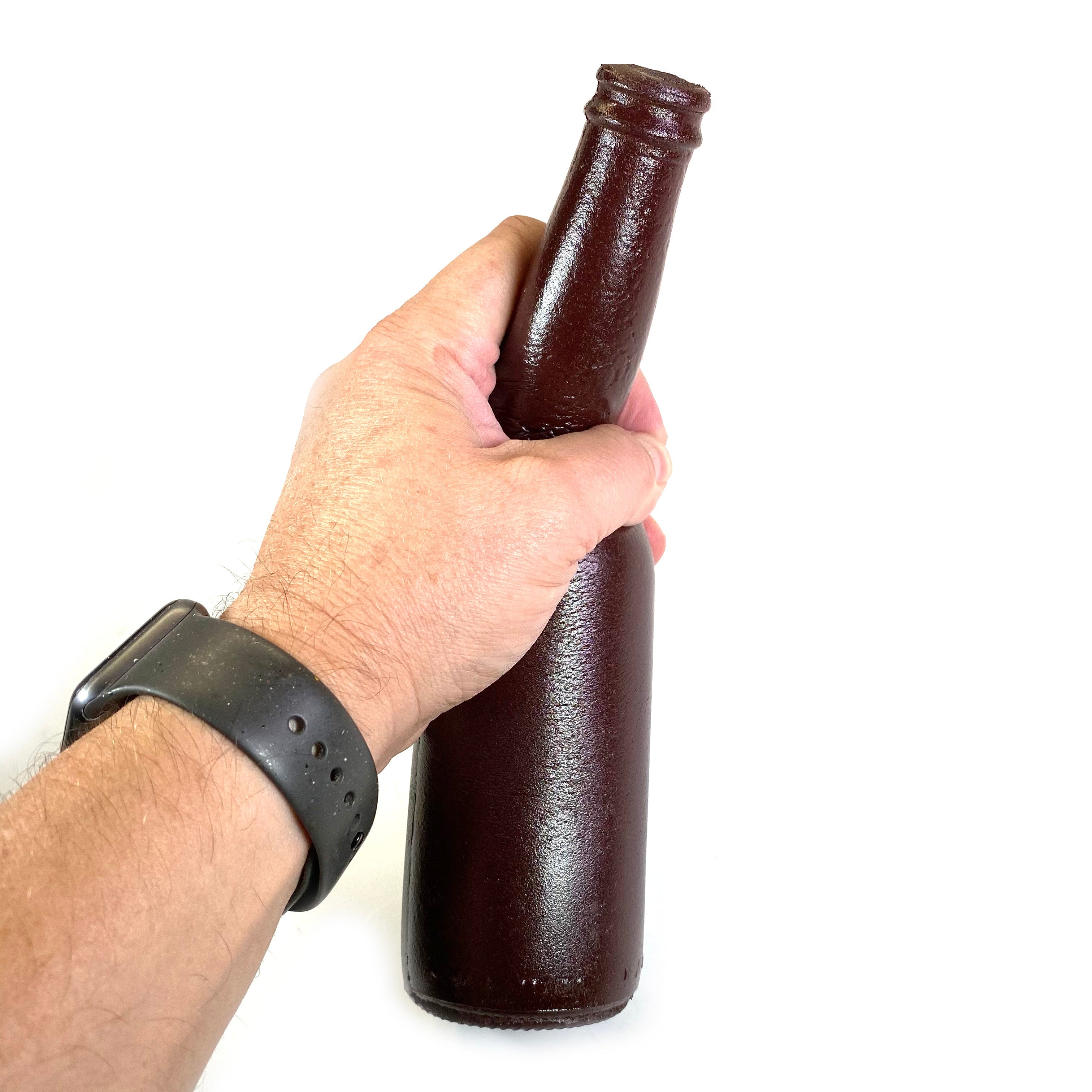 Flexible Foam Rubber Beer Bottle Prop - Amber Brown Opaque - Amber Brown Opaque