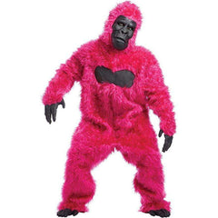 Pink Gorilla Suit Adult Costume with Mask , Gloves and Feet