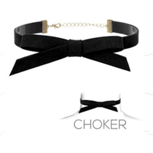 Ribbon Suede Choker Necklace Black