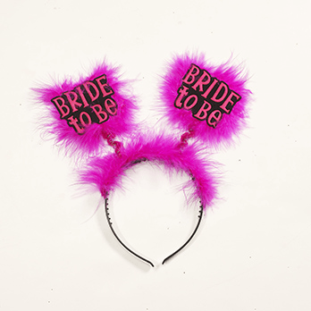 Bride To Be Pink Faux Fur Bachelorette Headband