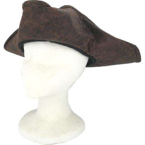 Brown Leather-Like Trifold Pirate Hat