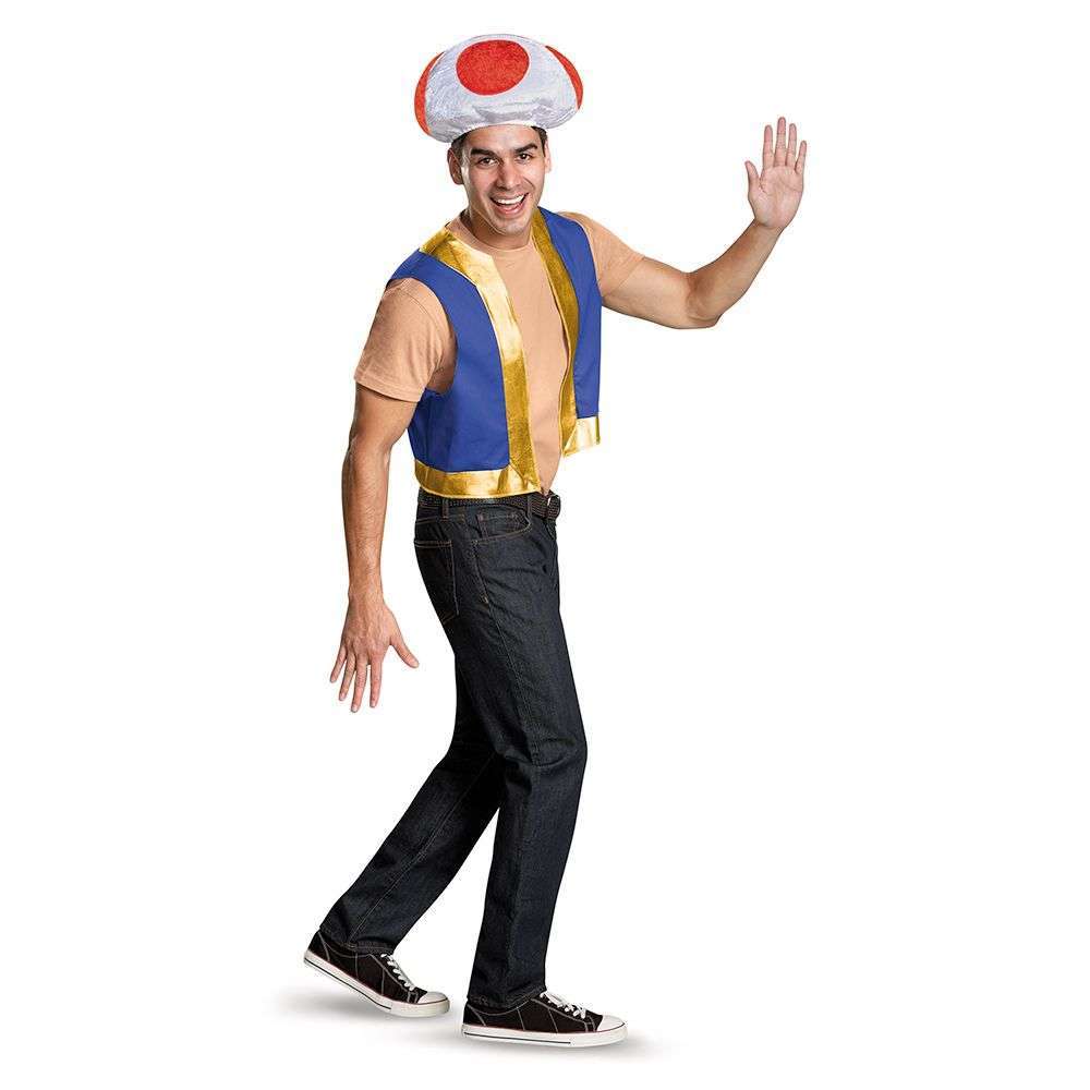 Super Mario Bros Toad Mushroom Kit Adult Costume AbracadabraNYC super-mario-bros-toad-mushroom-kit-adult-costume-abracadabranyc