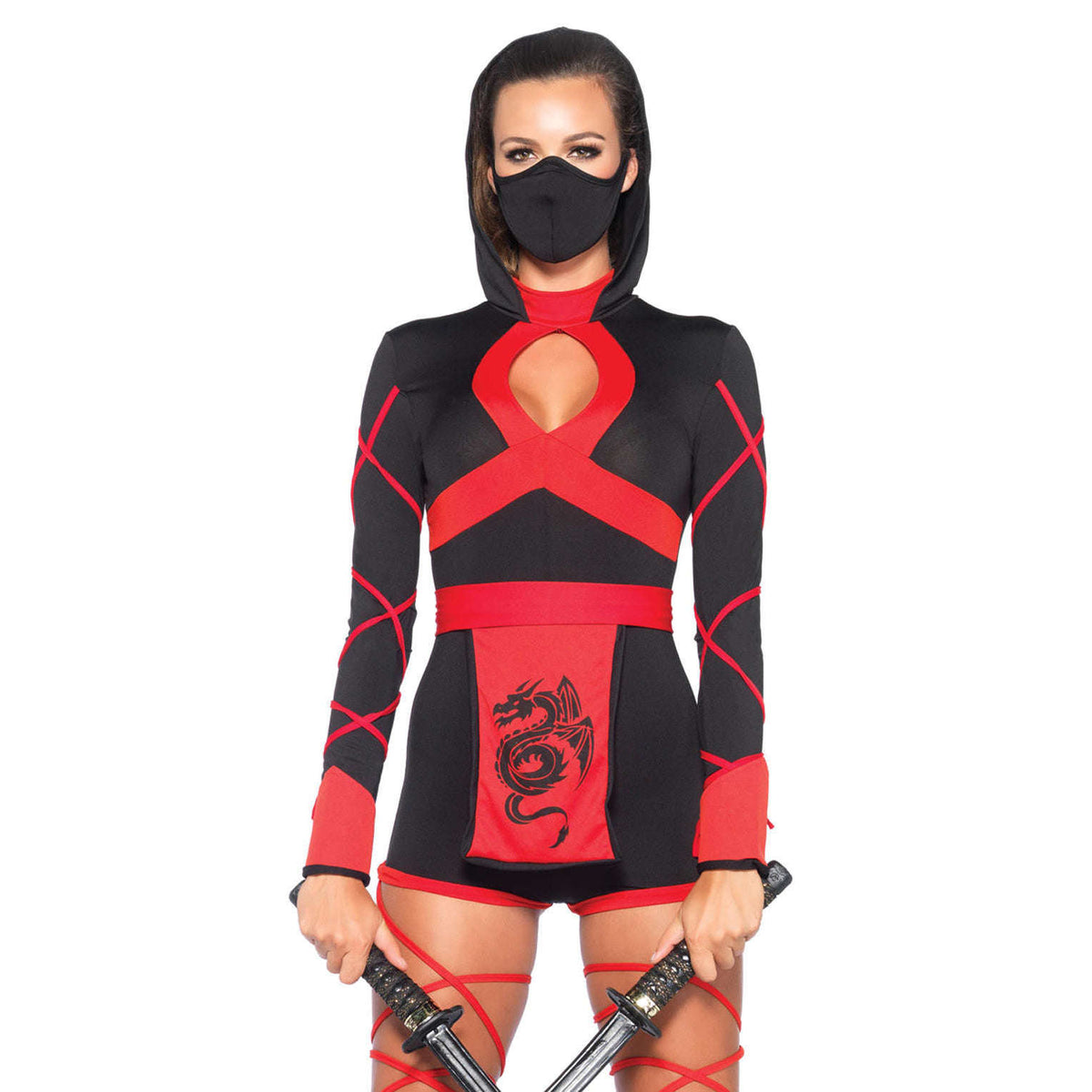 Deadly Dragon Ninja Blue & Black Women's Sexy Costume