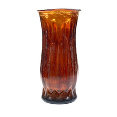 SMASHProps Breakaway Round Tall Vase 8.5 Inch - Amber Brown Translucent - Amber Brown Translucent