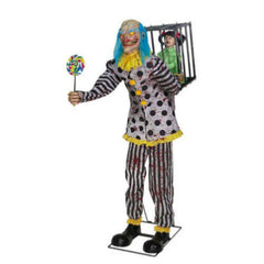 Mr. Happy Creepy Clown and Caged Child Animated Prop