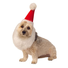 Santa Hat with Beard Pet Costume