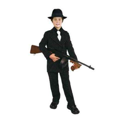 Black Pinstriped Gangster Suit Child Costume
