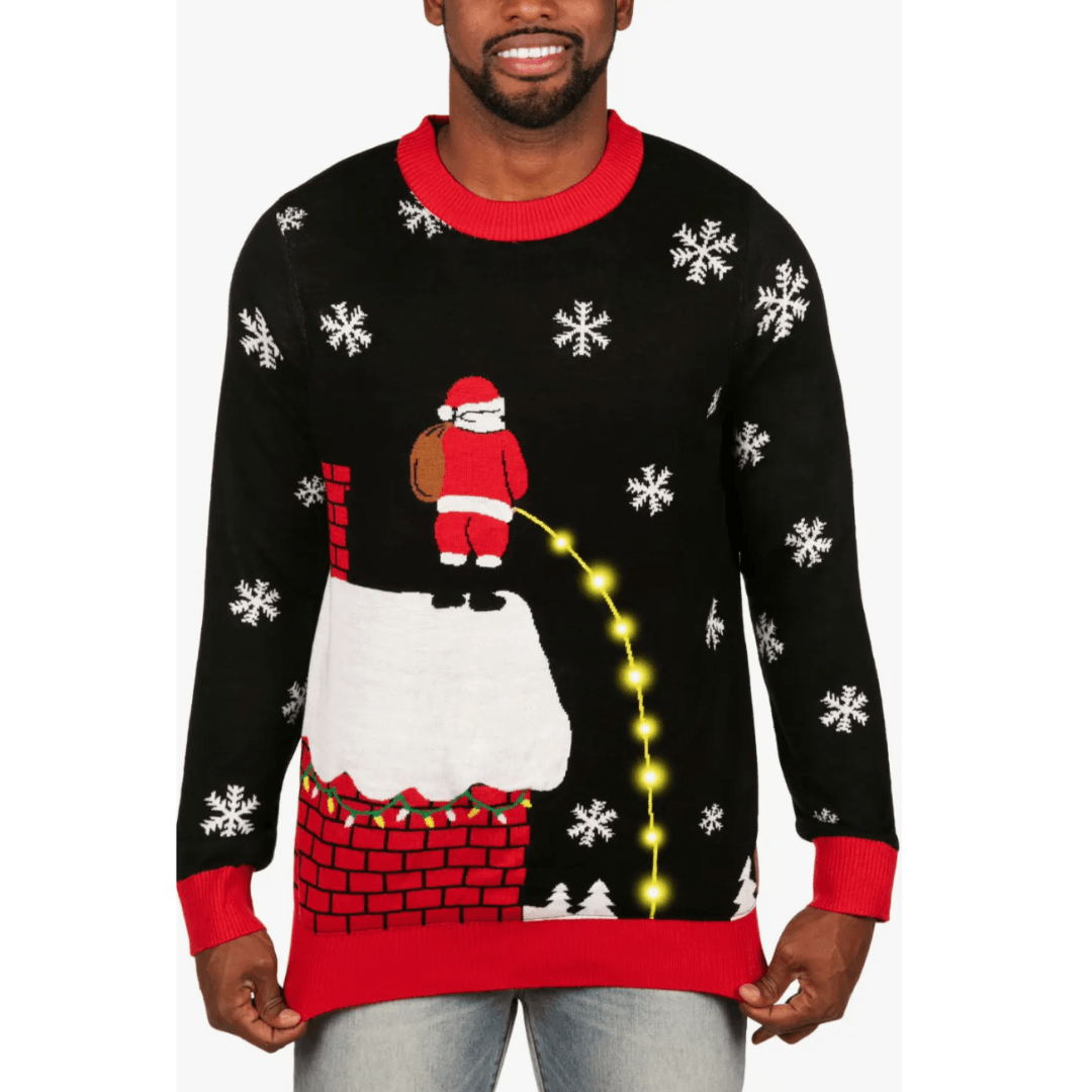 Men’s Leaky Roof Light-Up Christmas Sweater