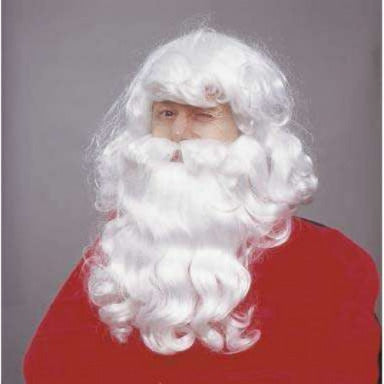Deluxe Santa Claus White Wig & Beard Set