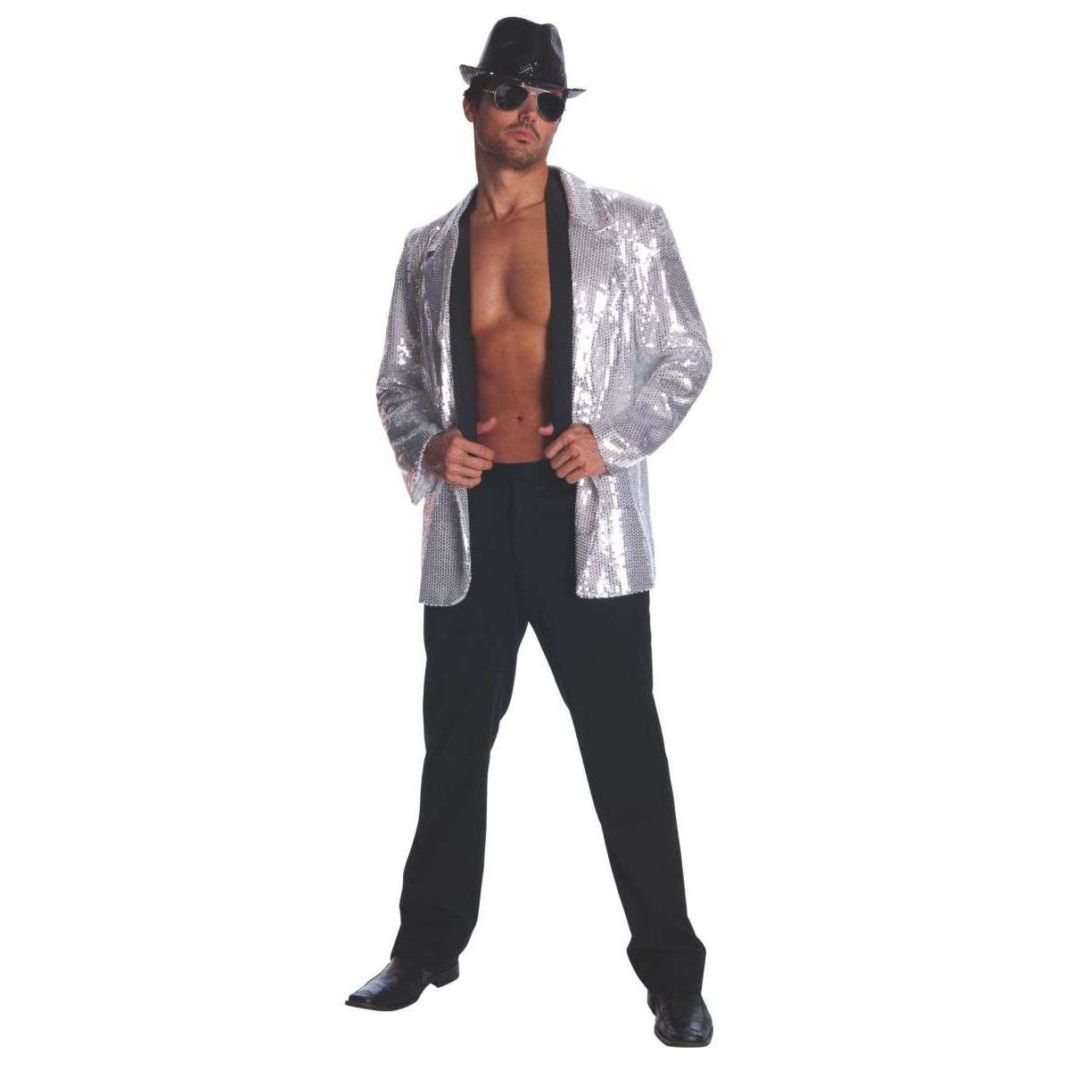 Silver Sequin Jacket Men's Adult Costume