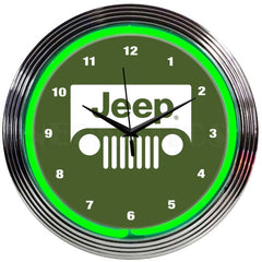 Jeep Green Neon Clock