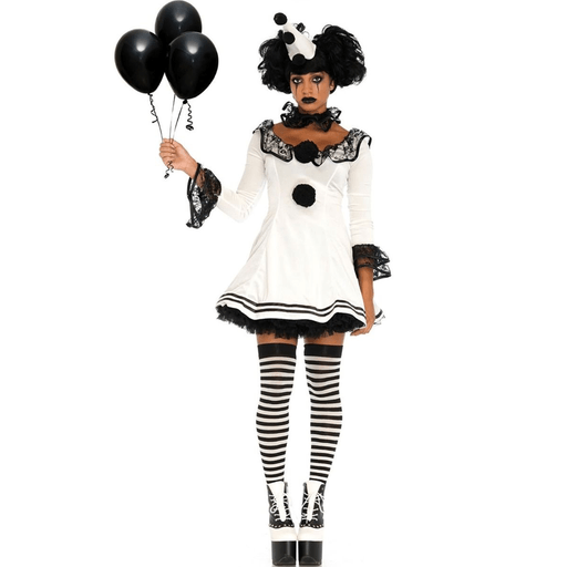 Pierrot Clown Black & White Women's Costume AbracadabraNYC Pierrot Clown Black & White Women's Costume AbracadabraNYC