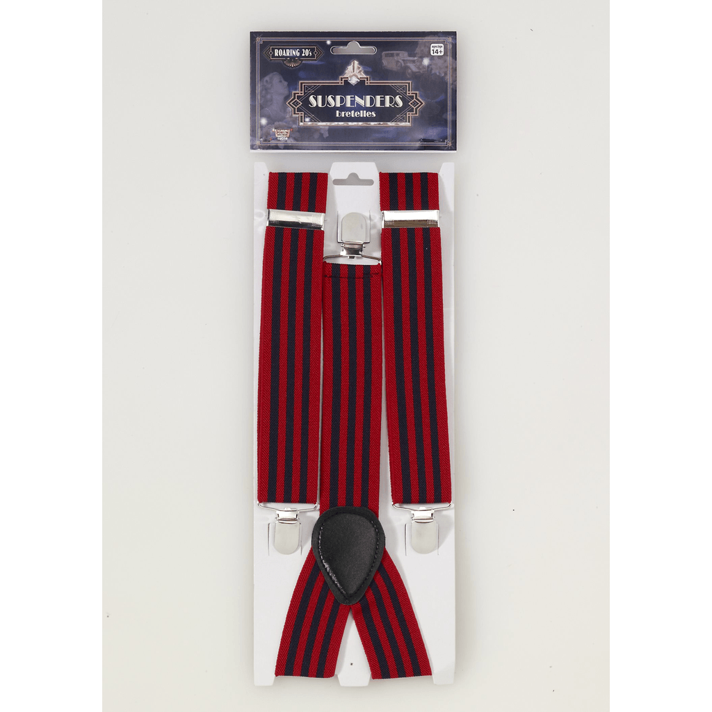 Roaring Twenties Striped Suspenders {Red/Blue}
