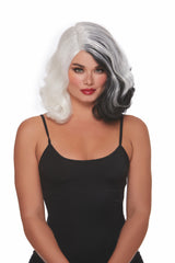 Black & White Split Hues Glam Wig