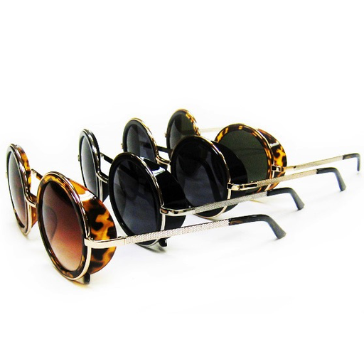 Round Frames with Metal Band Sunglasses Assorted