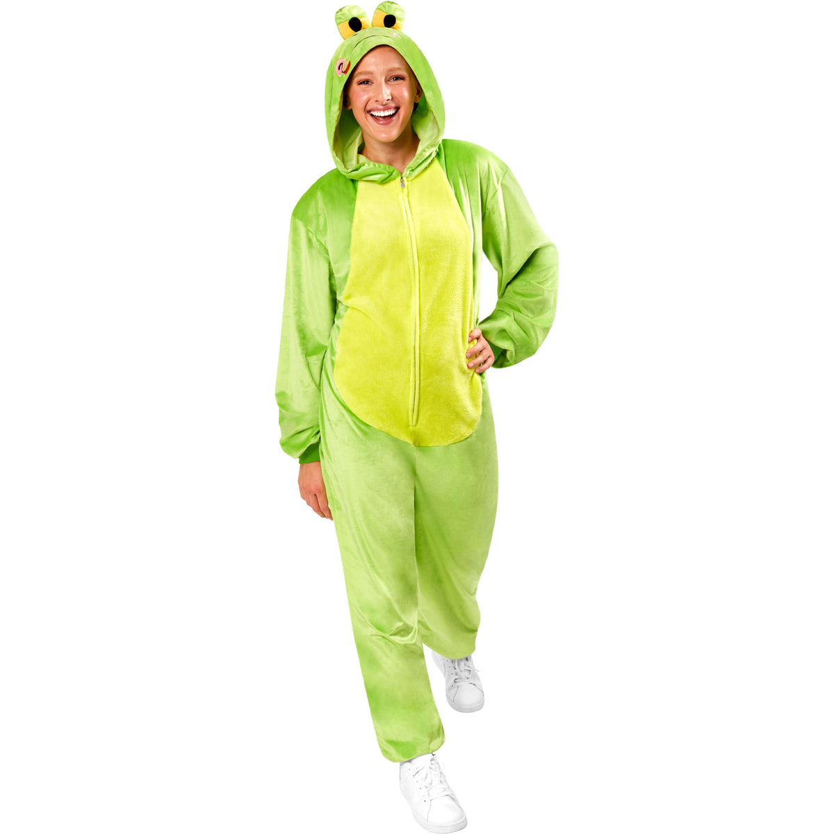 Cute Frog Adult Comfy Wear Hooded Onesie Costume