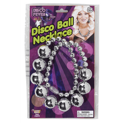 1970s Disco Ball Necklace Costume Jewelry