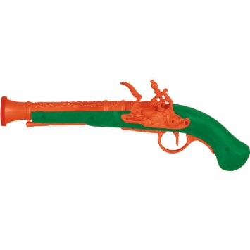 Orange/Green 11" Prop Swashbuckler Pirate Pistol